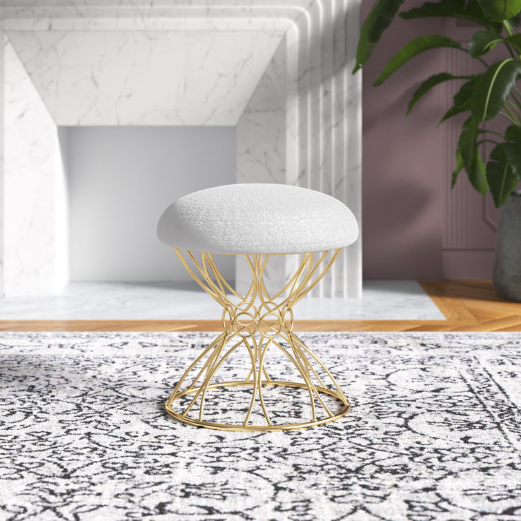 Etta Avenue™ Benicio 18'' Tall Metal Vanity Stool & Reviews Wayfair